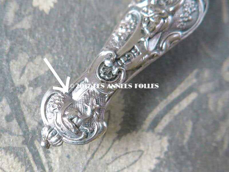画像7: アンティーク シルバー製 天使のニードルケース ロココ調 