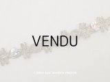アンティーク シルク製 ５色の薔薇のロココトリム ゴールドのメタルレース 63cm