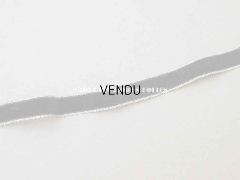 画像6: 19世紀末 アンティーク シルク製 黒 ベルベットリボン ホワイトの縁取り 1m 10mm幅