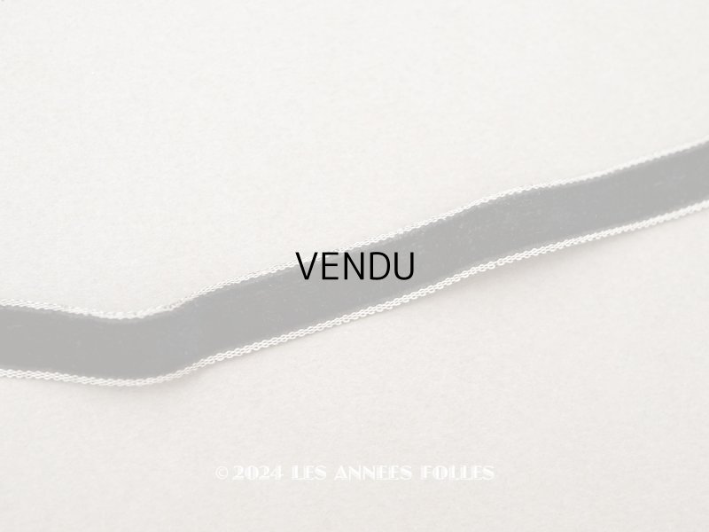 画像5: 19世紀末 アンティーク シルク製 黒 ベルベットリボン ホワイトの縁取り 1m 10mm幅