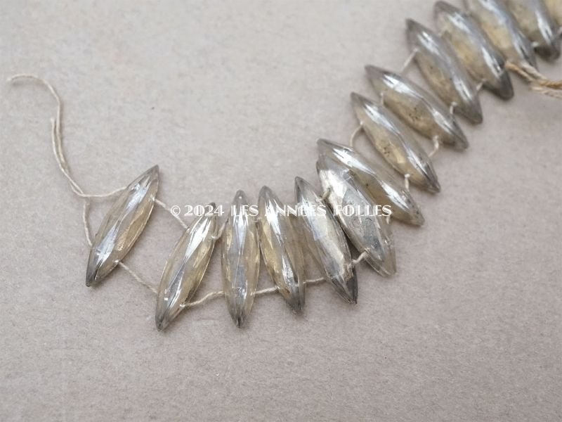 画像2: アンティーク ガラスビーズ カット入り ナベット  5×18mm 12ピースのセット