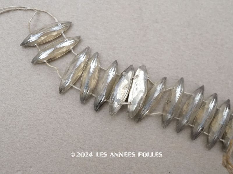 画像1: アンティーク ガラスビーズ カット入り ナベット  5×18mm 12ピースのセット