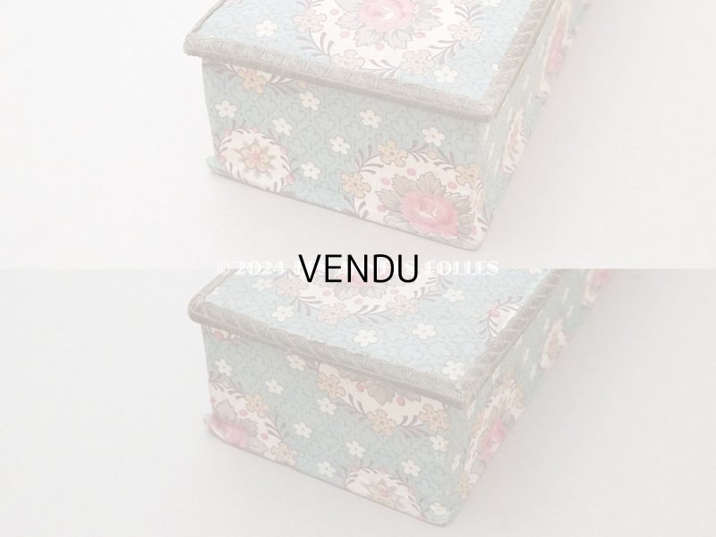 画像7: アンティーク 薔薇のメダイヨン グローブボックス カルトナージュボックス オリーブグリーン