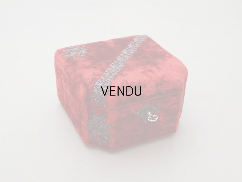 画像4: 19世紀末 アンティーク バカラ社のクリスタル香水瓶入り 裁縫箱 レッド＆パウダーブルー ベルベット＆シルククッション