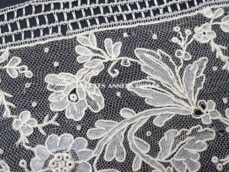 画像6: 19世紀末 アンティーク ニードルレース ポワンドガーズのボーダー 32.5〜33cm 【ポワン・ド・ガーズ】 