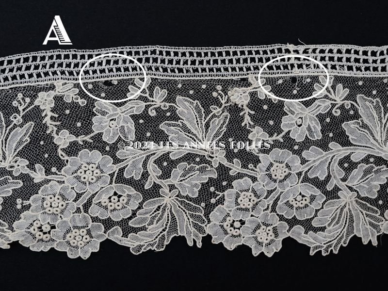 画像4: 19世紀末 アンティーク ニードルレース ポワンドガーズのボーダー 32.5〜33cm 【ポワン・ド・ガーズ】 