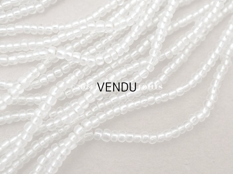 画像4: アンティーク シードビーズ ガラス製 半透明&シルバー 46g