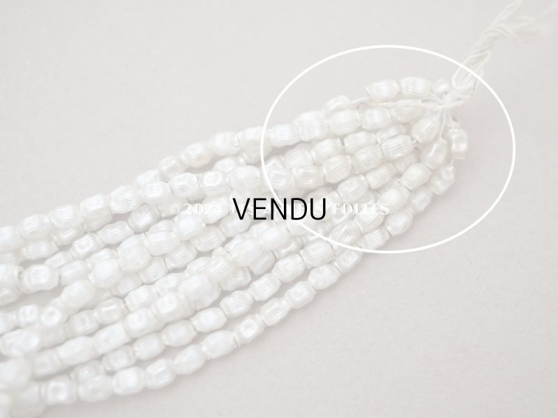 画像5: アンティーク 極小 スフレビーズ ライン入り 筒型 凹凸 シルバー  吹きガラス製ビーズ 2.5×4mm 約820ピース