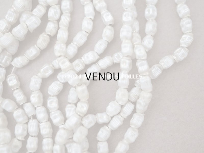 画像4: アンティーク 極小 スフレビーズ ライン入り 筒型 凹凸 シルバー  吹きガラス製ビーズ 2.5×4mm 約820ピース