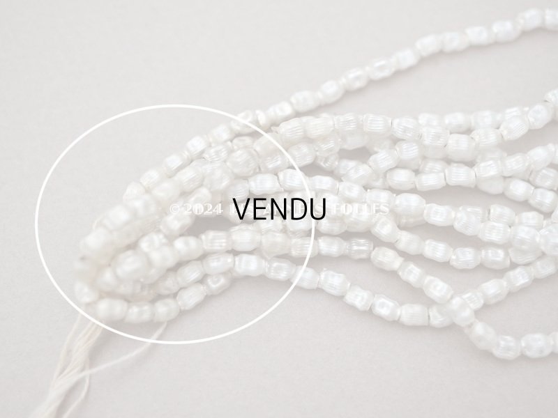 画像6: アンティーク 極小 スフレビーズ ライン入り 筒型 凹凸 シルバー  吹きガラス製ビーズ 2.5×4mm 約820ピース