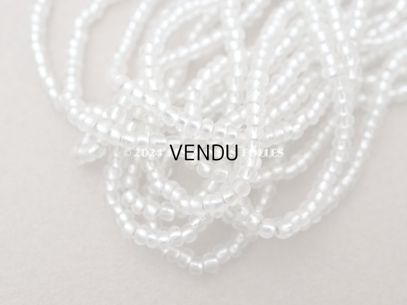 画像5: アンティーク シードビーズ ガラス製 半透明&シルバー 46g