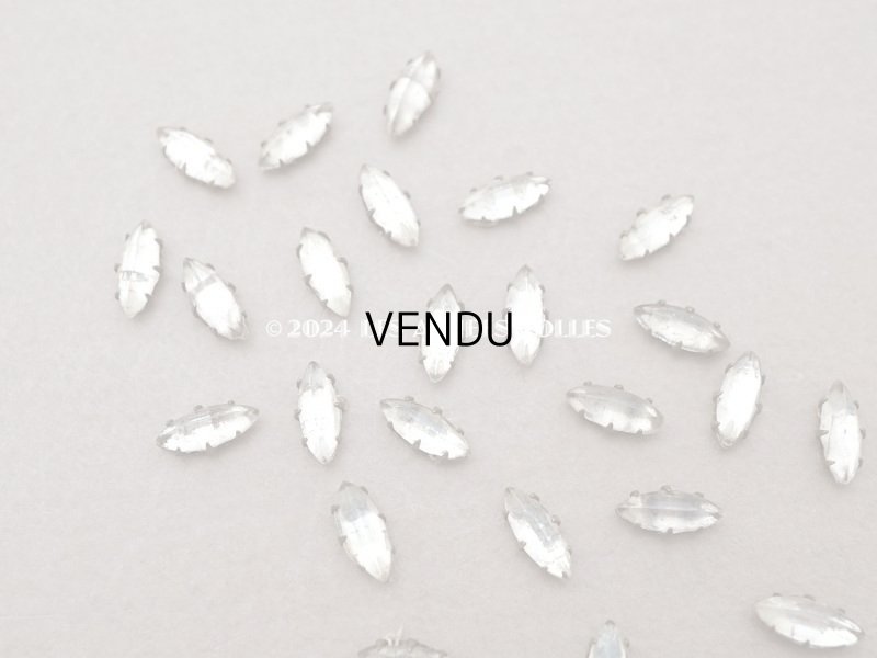 画像5: 19世紀末 アンティーク 台座付 ラインストーン クリア 24ピースのセット 4×9mm