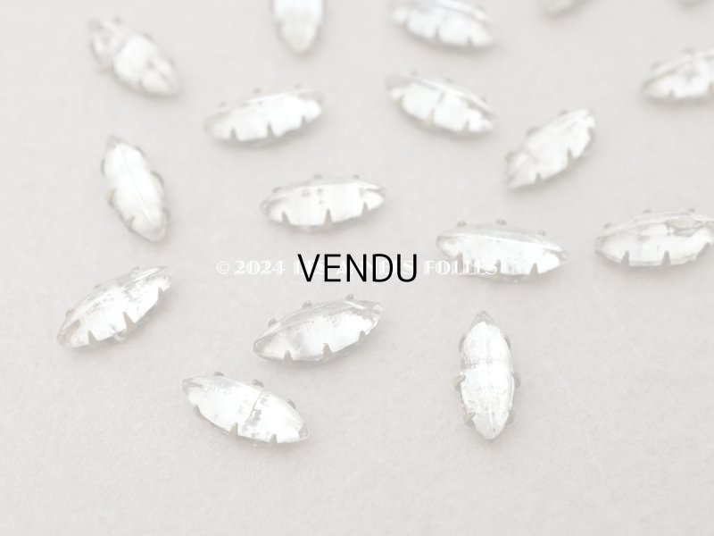 画像4: 19世紀末 アンティーク 台座付 ラインストーン クリア 24ピースのセット 4×9mm