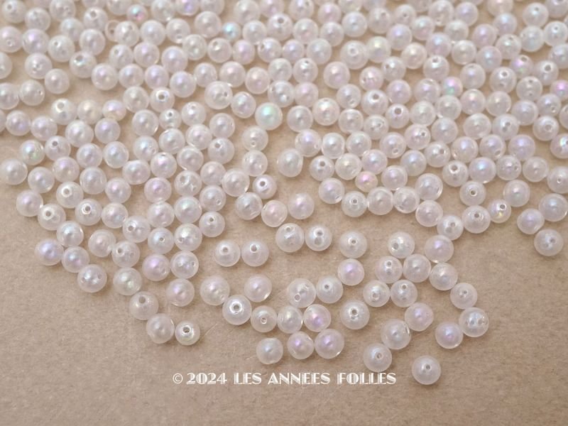 画像1: アンティーク スフレビーズ オーロラ加工 極小 4mm 30g 吹きガラス製ビーズ 