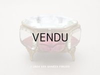 19世紀 アンティーク 大きなジュエリーボックス 六角形 ワイン色のシルク製クッション