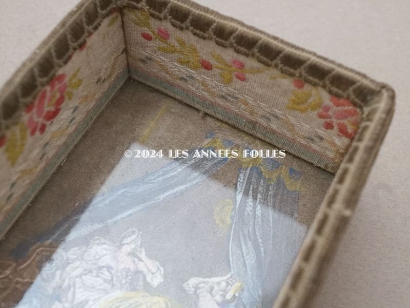 画像4: アンティーク 小さな小物入れ プリンセスの目覚め  花のジャガード織