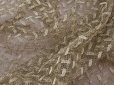 画像2: ＊蚤の市＊1920年代 アンティーク メタル製ファブリック アールデコ グリーンゴールド 100×70cm (2)