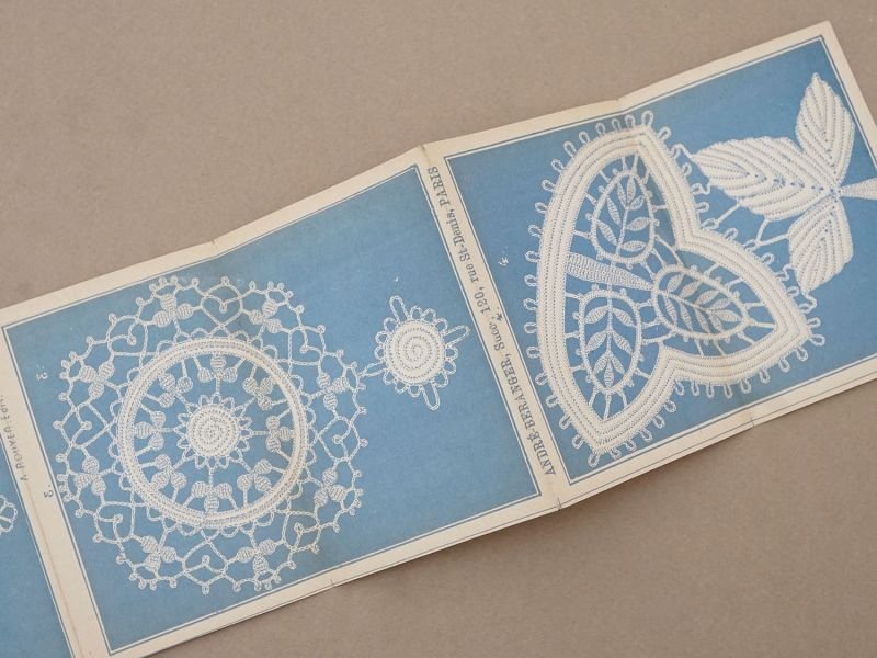 画像6: ＊蚤の市＊アンティーク エンボス加工 レース図案 3点セット 