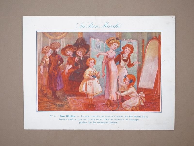 画像4: *蚤の市*アンティーク ボンマルシェの大きなクロモ 3点セット