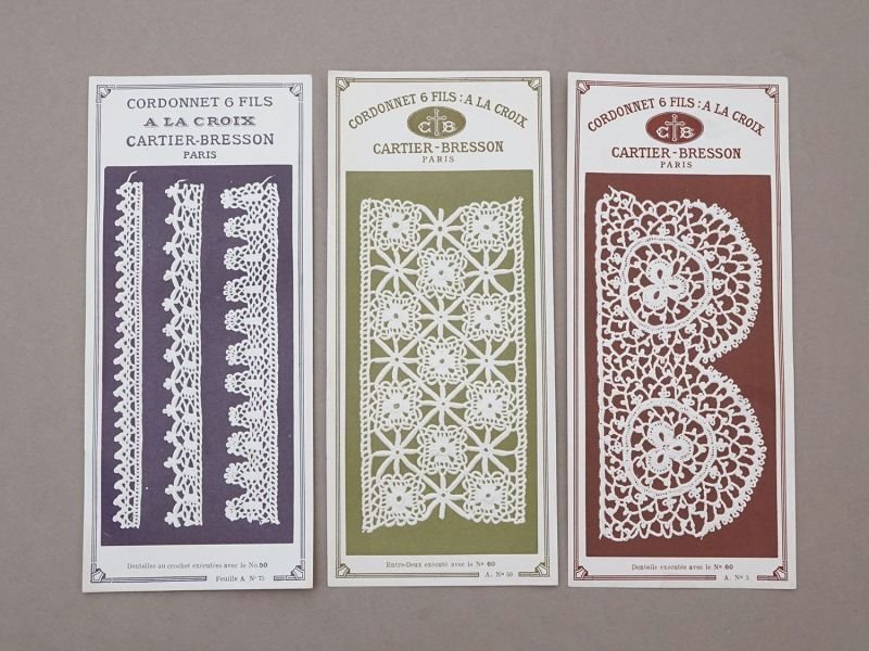 画像5: *蚤の市*アンティーク エンボス加工 レース図案 6点セット CARTIER-BRESSON
