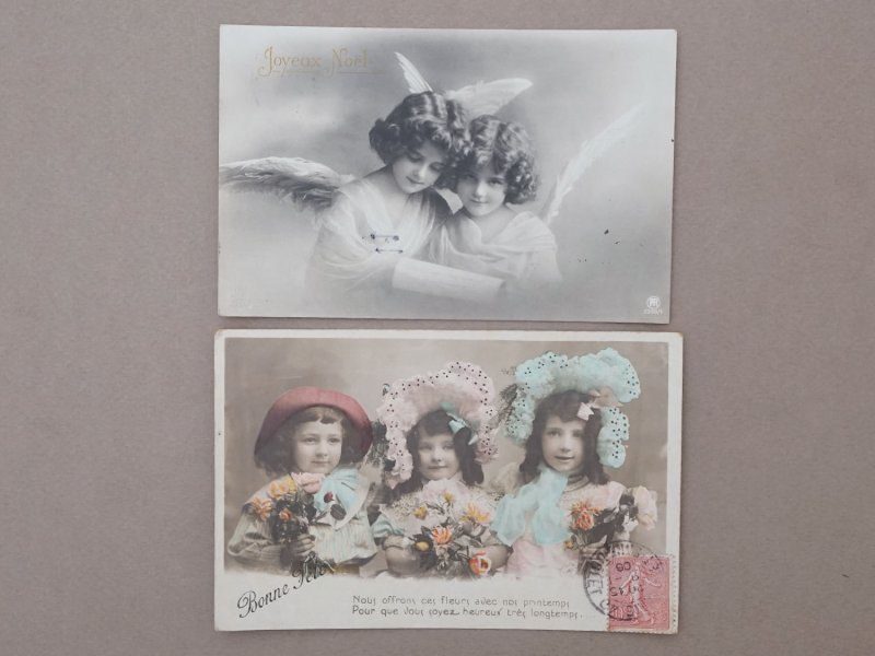 画像3: *蚤の市*アンティーク 少女のポストカード7点のセット