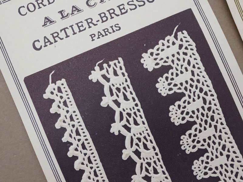 画像6: *蚤の市*アンティーク エンボス加工 レース図案 6点セット CARTIER-BRESSON