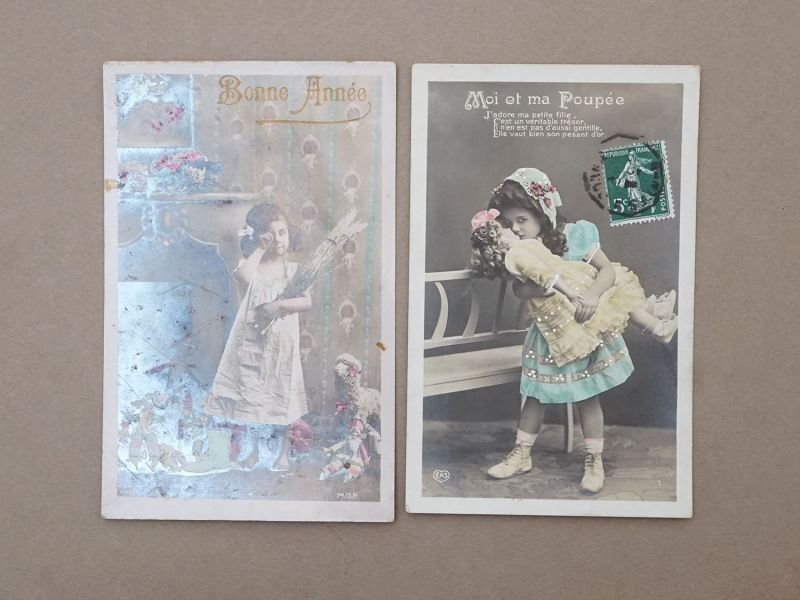 画像4: *蚤の市*アンティーク 少女のポストカード7点のセット