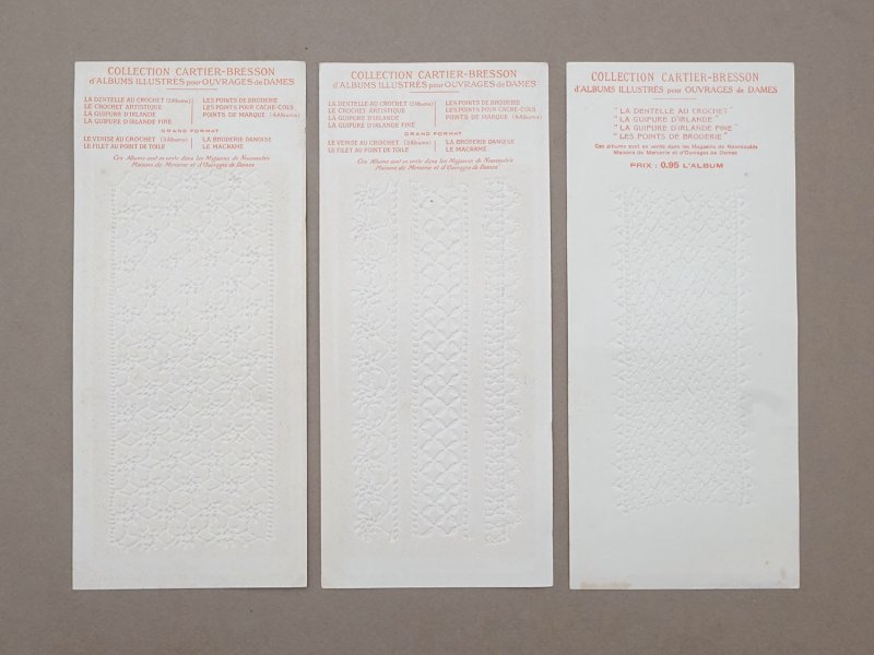 画像4: *蚤の市*アンティーク エンボス加工 レース図案 6点セット CARTIER-BRESSON