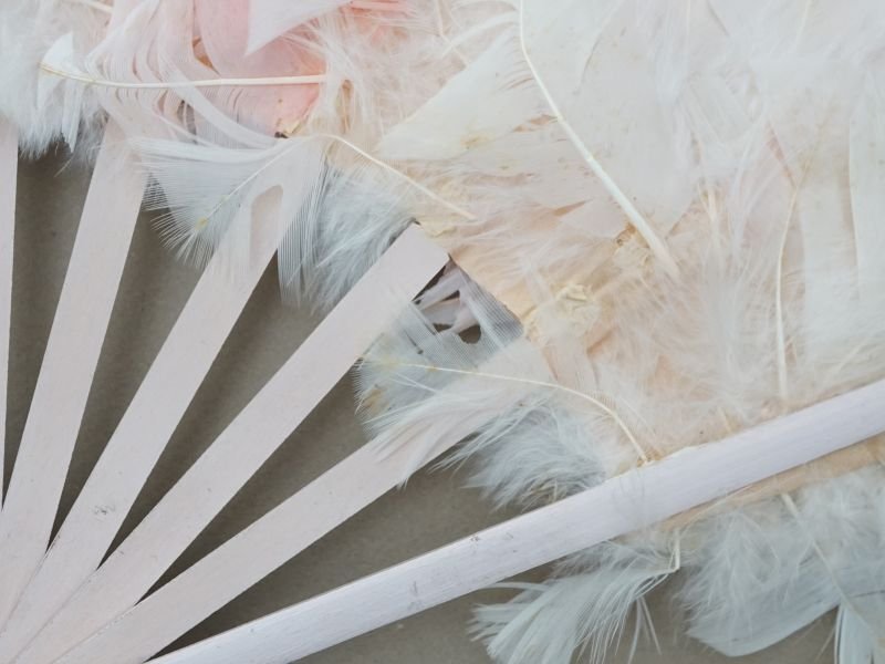 画像5: アンティーク フェザーのファン パウダーピンク