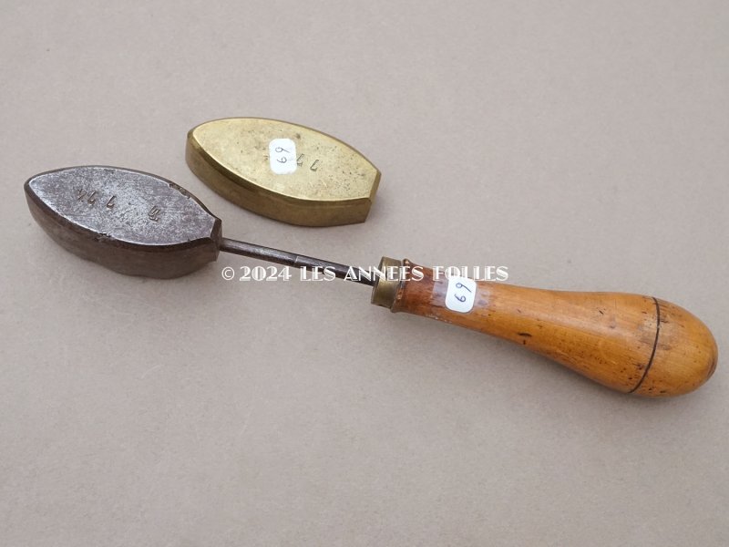 画像5: 19世紀末 アンティーク  こて リーフ 型押し