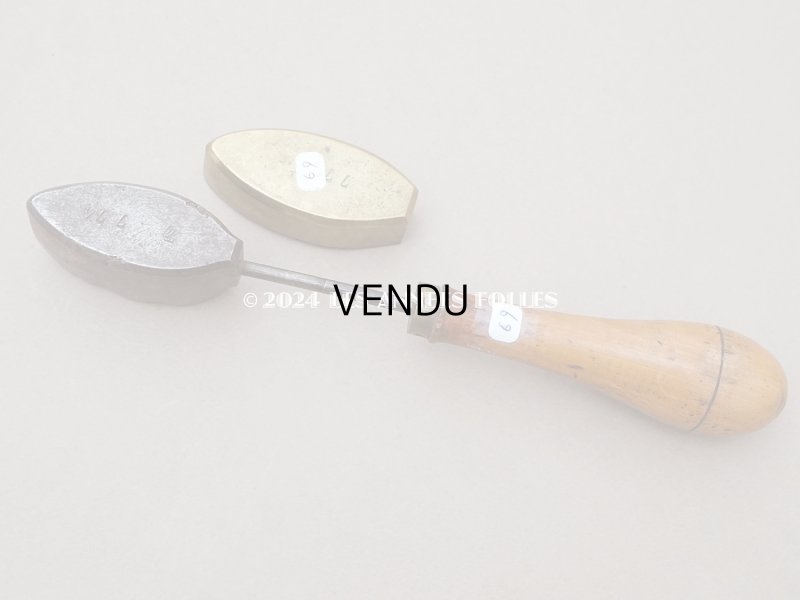 画像5: 19世紀末 アンティーク  こて リーフ 型押し 