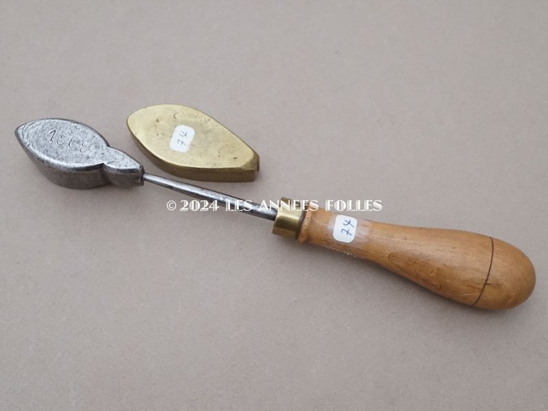 画像5: 19世紀末 アンティーク  こて リーフ 型押し 