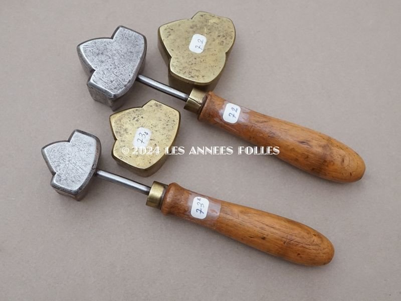 画像8: 19世紀末 アンティーク  こて & 抜き型 アイビーのリーフ 3点セット