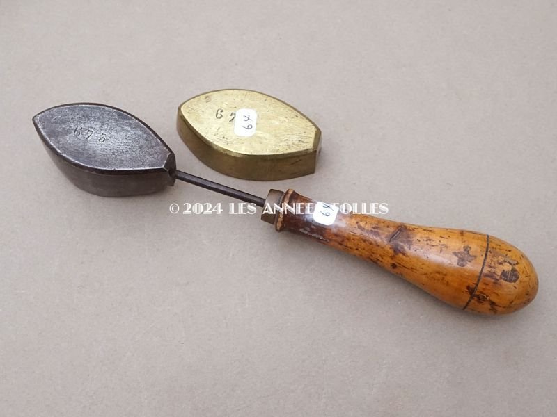 画像5: 19世紀末 アンティーク  こて リーフ 型押し 