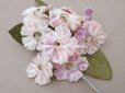 画像2: アンティーク シルクベルベット製 布花 パウダーピンク (2)