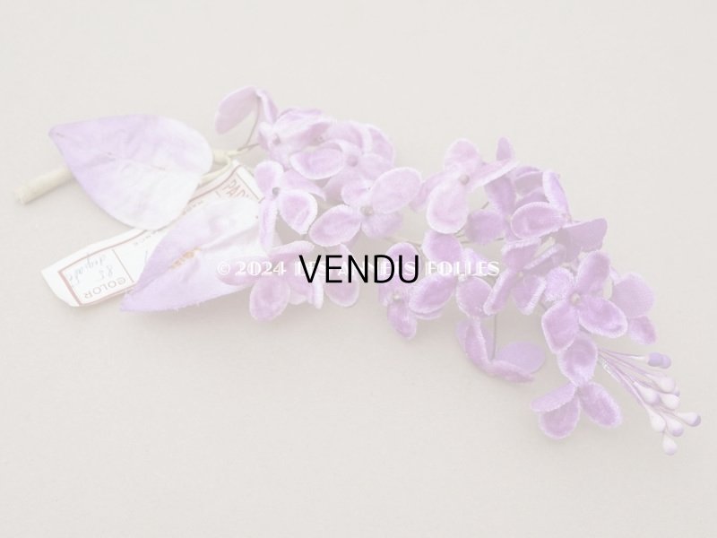 画像4: アンティーク シルクベルベット製 ライラックの布花 