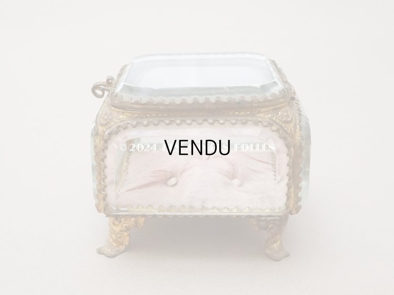 画像16: 19世紀末 アンティーク ジュエリーボックス ピンクのシルククッション 