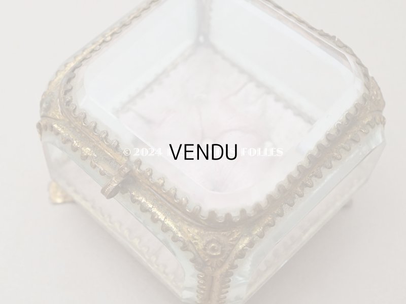 画像7: 19世紀末 アンティーク ジュエリーボックス ピンクのシルククッション 