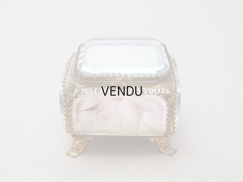 画像2: 19世紀末 アンティーク ジュエリーボックス ピンクのシルククッション 