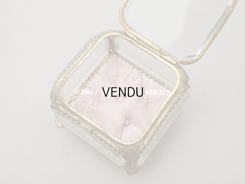 画像11: 19世紀末 アンティーク ジュエリーボックス ピンクのシルククッション 