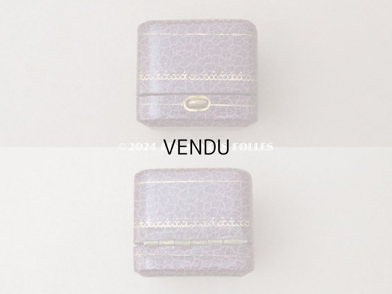 画像5: アンティーク リング用 ジュエリーボックス 金彩入り スモーキーパープル リングボックス