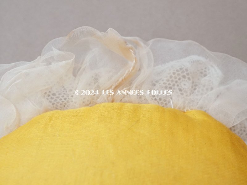 画像7: アンティーク シルクシフォン&レースのピンクッション