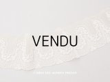 アンティーク 花の刺繍入り 幅広レース ベーシュ 幅9.7cm