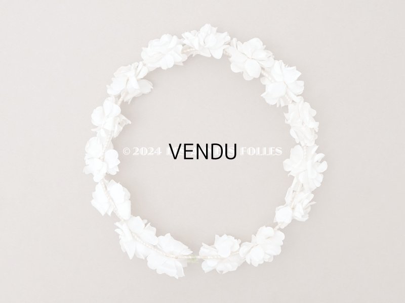 画像3: アンティーク 薔薇の布花のティアラ 花冠 初聖体