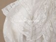 画像3: 1900年頃 アンティーク ドール&ベビー用 袖付きケープ ドット刺繍のコットンファブリック＆レース 裏地付き