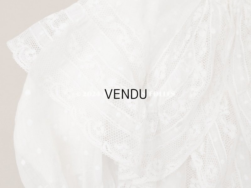 画像3: 1900年頃 アンティーク ドール&ベビー用 袖付きケープ ドット刺繍のコットンファブリック＆レース 裏地付き