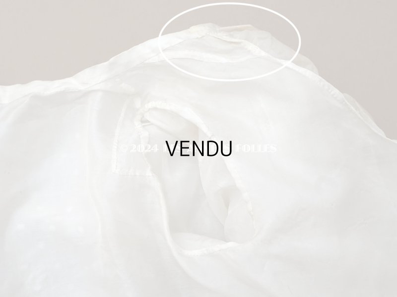 画像17: 1900年頃 アンティーク ドール&ベビー用 袖付きケープ ドット刺繍のコットンファブリック＆レース 裏地付き