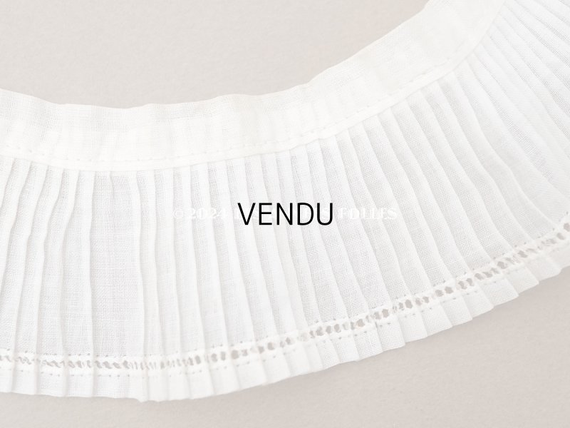 画像3: アンティーク プリーツリボン コットンオーガンジー オフホワイト  74cm 5cm幅