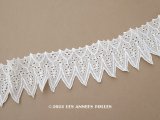 19世紀末 アンティーク 刺繍入り コットンオーガンジーのカットワークレース 幅7.5cm