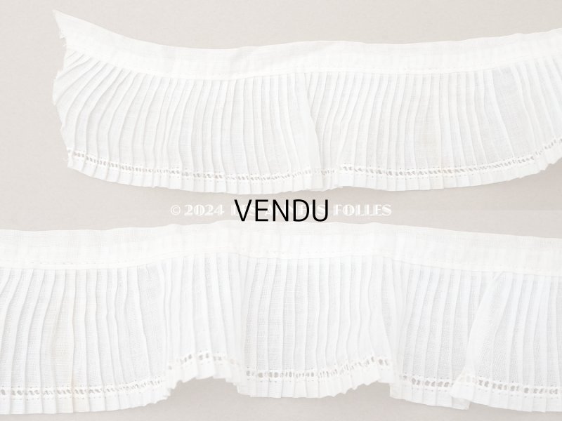 画像4: アンティーク プリーツリボン コットンオーガンジー オフホワイト  74cm 5cm幅